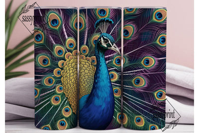 Peacock Feather 20oz Tumbler Wrap Sublimation sassyprint 