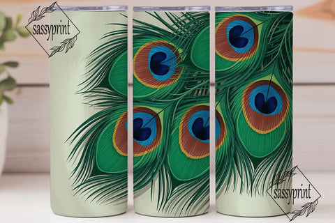 Peacock Feather 20oz Tumbler Wrap Sublimation sassyprint 