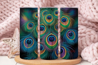 Peacock Feathers 20oz Tumbler Wrap Sublimation DesignSVG 