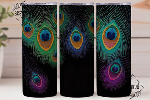 Peacock Feathers 20oz Tumbler Wrap Sublimation sassyprint 
