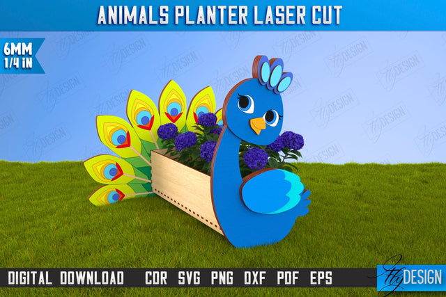 Peacock Flower Stand Laser Cut | Garden Design | Home Decor | Flower Holder | CNC File SVG Fly Design 