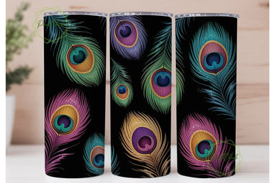 Peacock Glitter 20oz Tumbler Wrap Sublimation PixelChick 