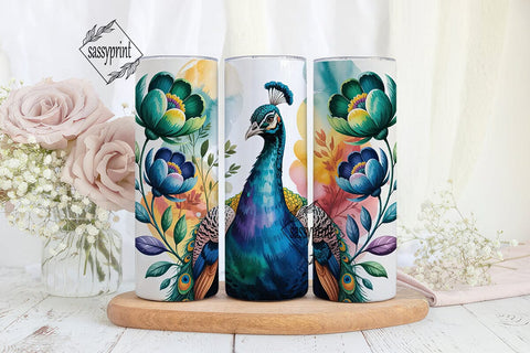 Peacock Majesty 20oz Tumbler Wrap Sublimation sassyprint 