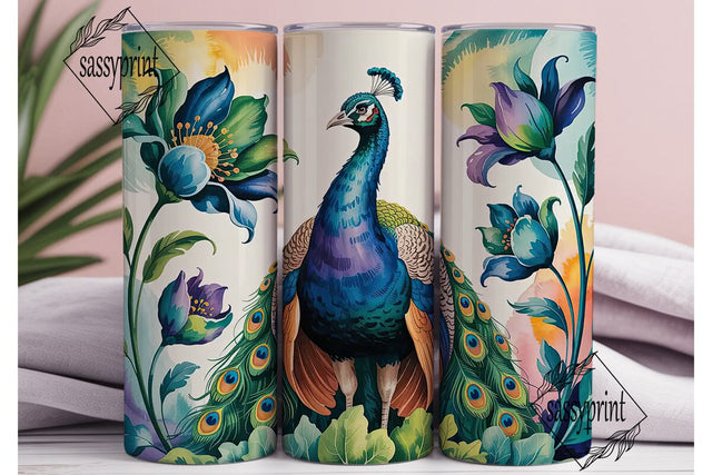 Peacock Majesty 20oz Tumbler Wrap Sublimation sassyprint 