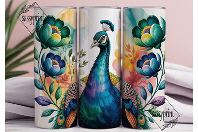 Peacock Majesty 20oz Tumbler Wrap Sublimation sassyprint 