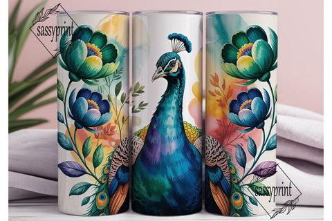 Peacock Majesty 20oz Tumbler Wrap Sublimation sassyprint 