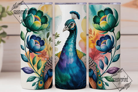 Peacock Majesty 20oz Tumbler Wrap Sublimation sassyprint 