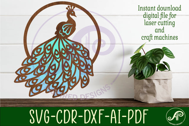 Peacock sign svg laser cut file SVG APInspireddesigns 