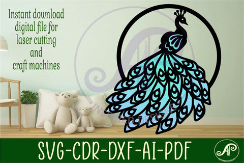 Peacock sign svg laser cut file SVG APInspireddesigns 