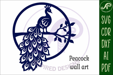 Peacock theme wall sign, SVG file. SVG APInspireddesigns 