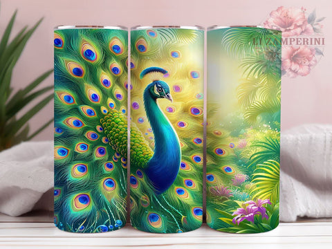 Peacock Tumbler Design, 20oz Tumbler, Sublimation PNG, Colorful Peacock Drinkware, Feather Design Tumbler, Tropical Theme Tumbler, Bird Lover Gift, Nature Inspired Tumbler Sublimation Li Zamperini 