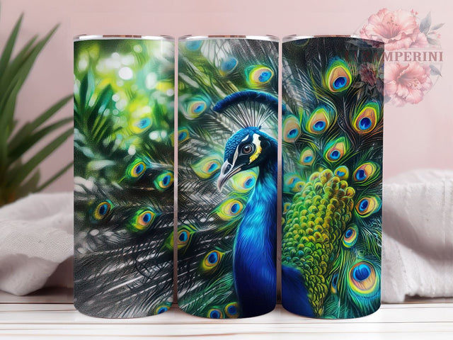 Peacock Tumbler Design, 20oz Tumbler, Sublimation PNG, Colorful Peacock Drinkware, Feather Design Tumbler, Tropical Theme Tumbler, Bird Lover Gift, Nature Inspired Tumbler Sublimation Li Zamperini 