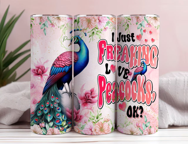 Peacock Tumbler Teacup Decor Gifts For Women, Girls Who Freaking Love Peacocks Tumbler PNG Sublimation PixelChick 