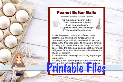 Peanut Butter Balls & Brownie Bombs Recipe Cards 3D Paper Family Creations 