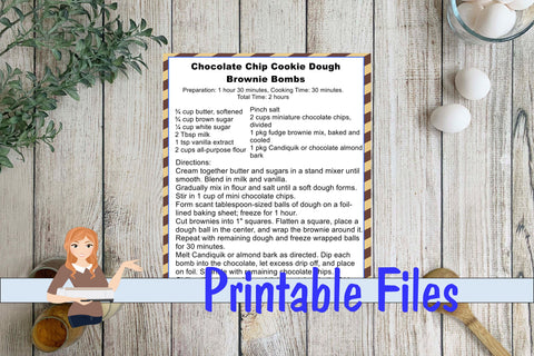 Peanut Butter Balls & Brownie Bombs Recipe Cards 3D Paper Family Creations 