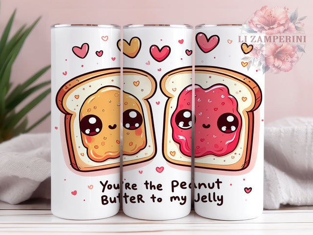 Peanut Butter Jelly 20oz Tumbler Wrap, Cute Couple Cup, 20oz Sublimation, Sweet Gift for Her, Friendship Drinkware, Love You Tumbler, Foodie Gift Sublimation Li Zamperini 