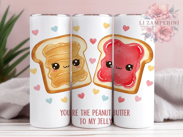 Peanut Butter Jelly 20oz Tumbler Wrap, Cute Couple Cup, 20oz Sublimation, Sweet Gift for Her, Friendship Drinkware, Love You Tumbler, Foodie Gift Sublimation Li Zamperini 