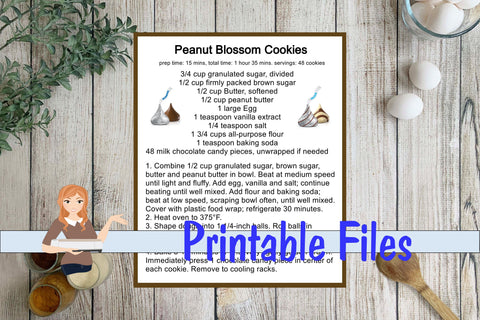 Peanut Butter & Triple Chocolate Blossoms Recipe Cards 3D Paper Family Creations 