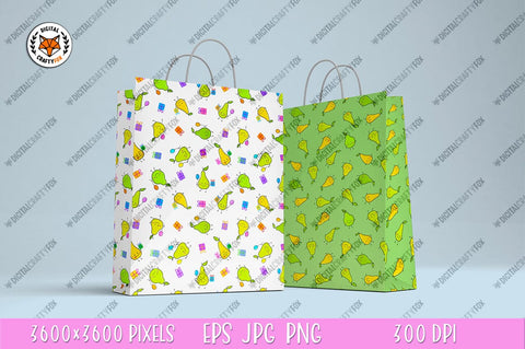 Pear Seamless Pattern Bundle, Kawaii Pear Digital Paper Digital Pattern Digital Craftyfox 