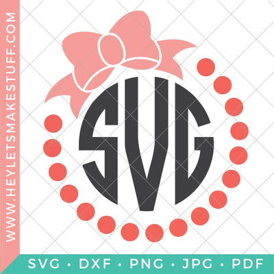 Pearl Frame Monogram #2 SVG Hey Let's Make Stuff 