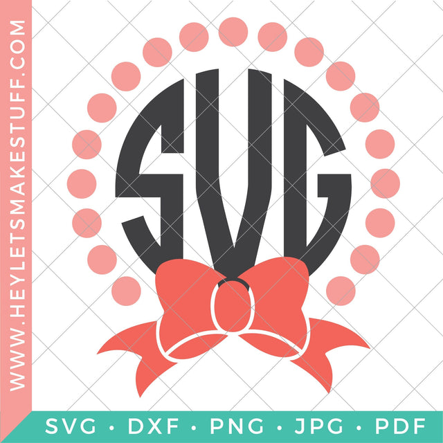 Pearl Frame Monogram #3 SVG Hey Let's Make Stuff 