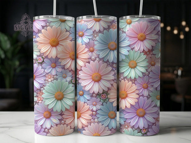 Pearl Holo Daisy 20oz Tumbler, Pearl Holo Daisy, Holo Daisy, Pearl Daisy, Daisy Tumbler, 20oz Tumbler, Holo Tumbler, Tumbler Wrap Sublimation SvggirlplusArt 