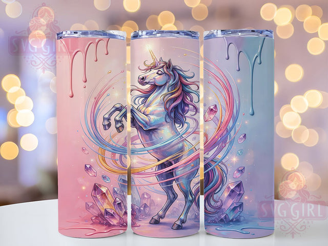 Pearl Unicorn Crystal Glow 20oz Tumbler, Pearl Theme, Unicorn Motif, Crystal Design, Glow Effect, Mystical Charm, Skinny Tumbler, Sublimation PNG Sublimation SvggirlplusArt 