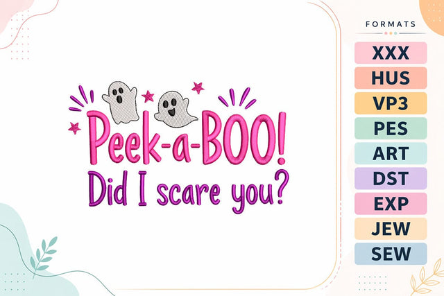 Peek-a-BOO Did I Scare You Halloween Embroidery Design Embroidery/Applique DESIGNS sg embroidery 