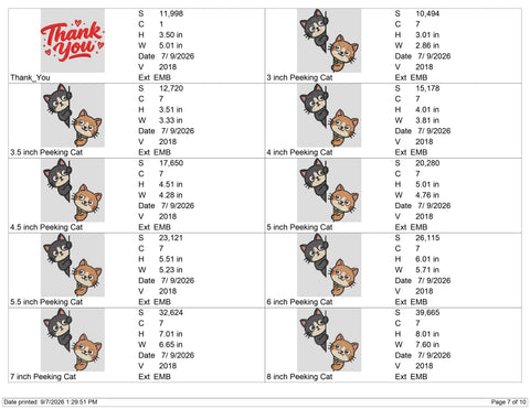Peekaboo Cats Embroidery Design – Cute Kittens Peeking Funny Cat Machine Embroidery File Embroidery/Applique DESIGNS PatternFeed8 