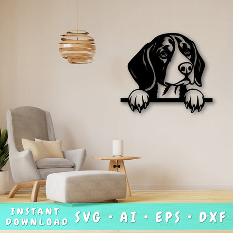 Peeking Beagle SVG, Dog Laser Cut Design, Pet Lover Gift, Animal Art, Laser Engraving File, Digital Download SVG HappyDesignStudio 