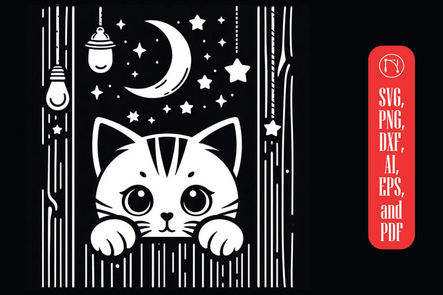 PEEKING CAT SVG cut file SVG MD JOYNAL ABDIN 