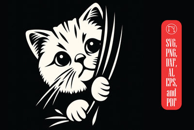 PEEKING CAT SVG cut file SVG MD JOYNAL ABDIN 