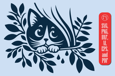 PEEKING CAT SVG cut file SVG MD JOYNAL ABDIN 