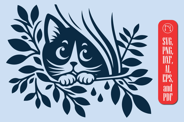 PEEKING CAT SVG cut file SVG MD JOYNAL ABDIN 