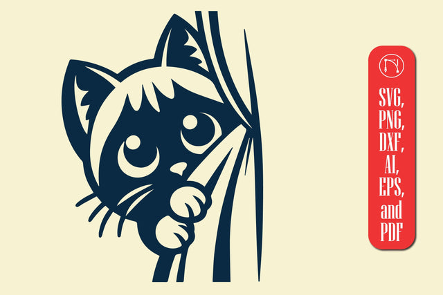 PEEKING CAT SVG cut file SVG MD JOYNAL ABDIN 