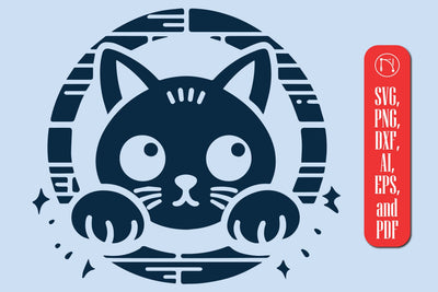PEEKING CAT SVG cut file SVG MD JOYNAL ABDIN 