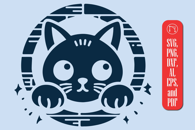 PEEKING CAT SVG cut file SVG MD JOYNAL ABDIN 