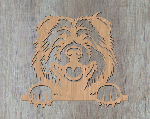 Peeking Chow Chow Laser SVG, Dog Laser Cut Design, Pet Lover Gift, Digital Download, Dog Art, Laser Engraving File SVG HappyDesignStudio 