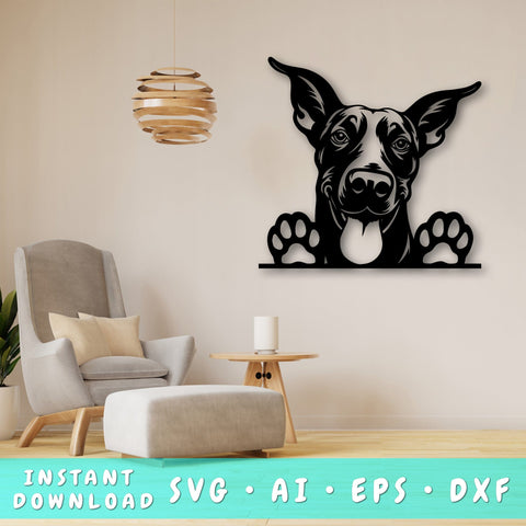 Peeking Doberman SVG, Dog Laser Cut Design, Pet Lover Gift, Animal Art, Digital Download, Laser Cut SVG HappyDesignStudio 
