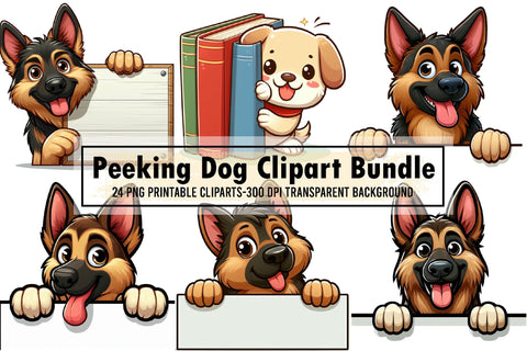 Peeking Dog Clipart Bundle Sublimation designartist 