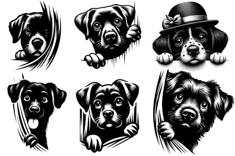 Peeking Dog Vector Art SVG PNG Part 3 Sublimation designartist 