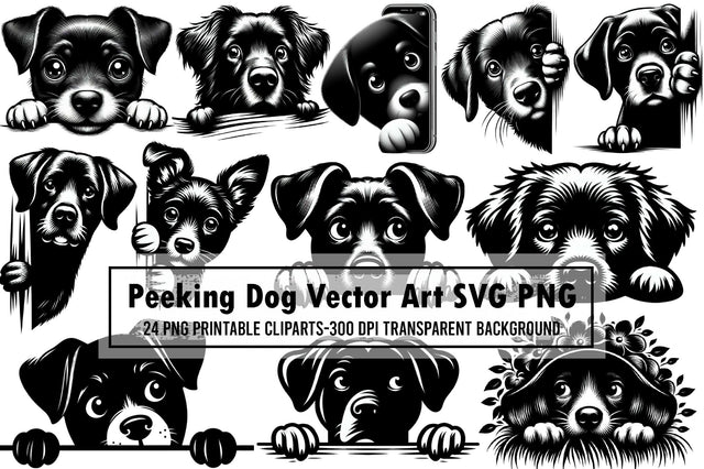 Peeking Dog Vector Art SVG PNG Part 3 Sublimation designartist 