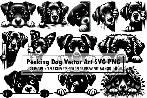Peeking Dog Vector Art SVG PNG Part 3 Sublimation designartist 