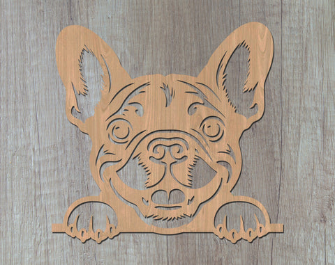 Peeking French Bulldog Laser SVG, Dog Paw Print, Pet Lover Cut File, Animal Art, Laser Engraving, Digital Download SVG HappyDesignStudio 