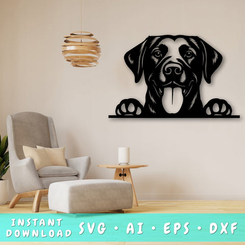 Peeking Labrador Retriever SVG, Dog Laser Cut Design, Pet Lover Gift, Animal Art, Laser Cut File, Digital Download SVG HappyDesignStudio 