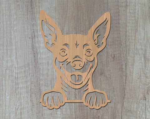Peeking Miniature Pinscher Laser SVG, Dog Laser Cut Design, Pet Lover Gift, Digital Download, Dog Art, Laser Engraving File SVG HappyDesignStudio 