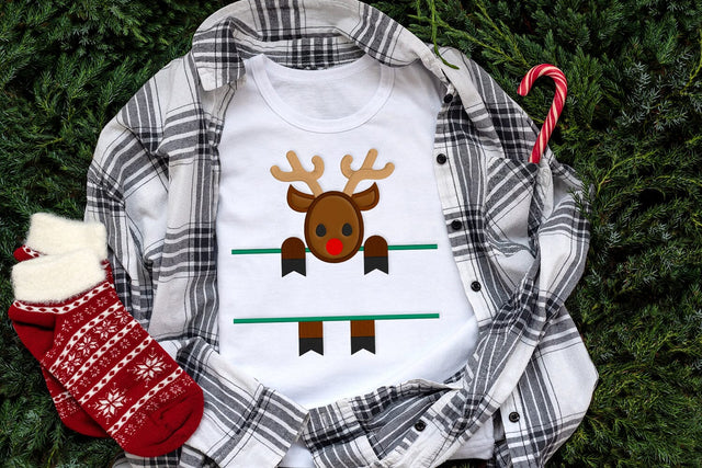 Peeking Reindeer Split Applique Embroidery Embroidery/Applique DESIGNS Designed by Geeks 