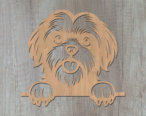 Peeking Shih Tzu Laser SVG, Cute Dog Laser Cut, Pet Lover Design, Animal Art, Laser Engraving File, Digital Download SVG HappyDesignStudio 