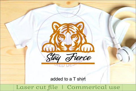 Peeking Tiger Name Sign SVG, Tiger Wall Decor Laser Cut SVG APInspireddesigns 