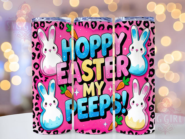 Peeps Bunny Hoppy Easter Tumbler, Peeps Bunny Sublimation, Hoppy Easter Cup, Spring Coffee Tumbler, Cute Bunny Wrap, Easter Gift Idea, Pastel Bunny Mug Sublimation SvggirlplusArt 
